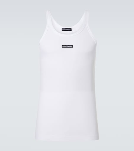 Dolce & Gabbana Ribbed-knit cotton tank top