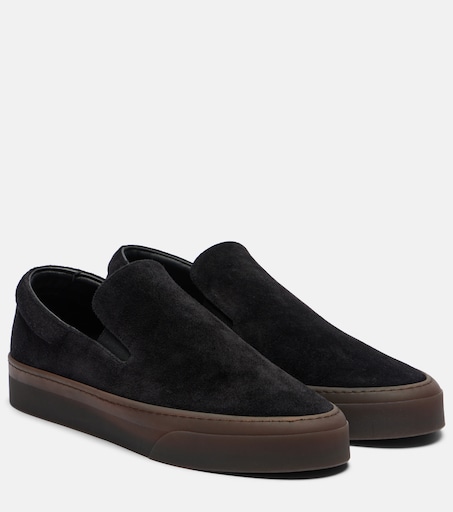 The Row ブラックスエードミュール MH suede slip-on shoes in black - The Row | Mytheresa