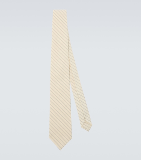 Striped wool tie in white - Auralee | Mytheresa