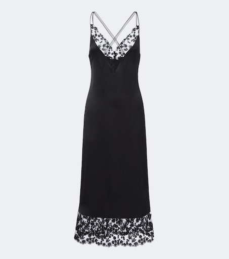 black lace slip dress Simone Rocha Trim Midi modern contrast thats perfect for bar Dolce & Gabbana Long Silk