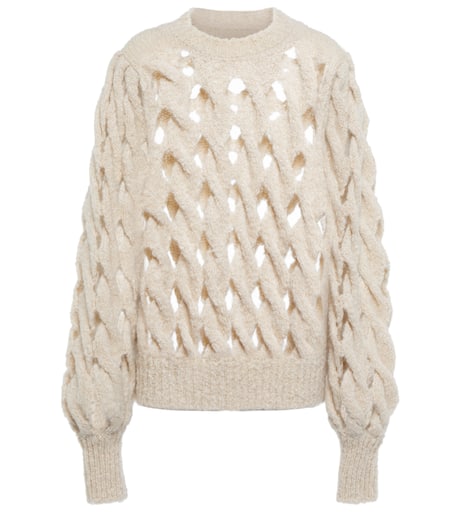 MARANT ETOILE Sawyer Striped Mohair Blend Knit Sweater