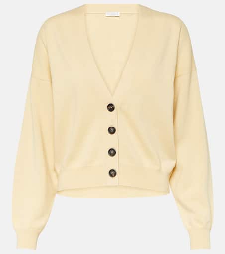 Yellow cashmere cardigan outlet