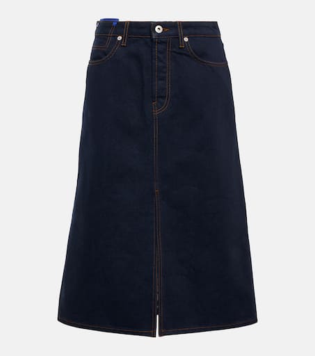 VIP【関税送料無料】希少 BURBERRY INDIGO BLUE DENIM SKIRT High-rise denim midi skirt in blue - Burberry | Mytheresa