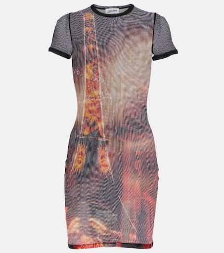 JEAN PAUL GAULTIER ゴルチェ ワンピース Pigalle printed966176 Pigalle printed mesh minidress in multicoloured - Jean Paul