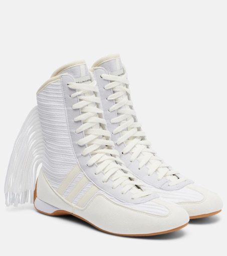 x Stella McCartney Rasant V3 fringed high-top sneakers in white