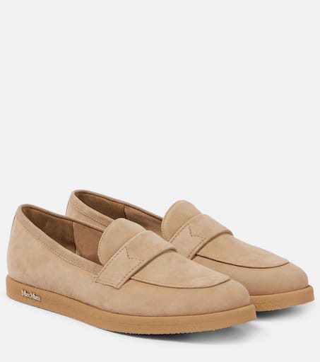 【関税&送料込み】Max Mara 'Soft Loafers' Loafers Softmoc suede loafers in brown - Max Mara | Mytheresa