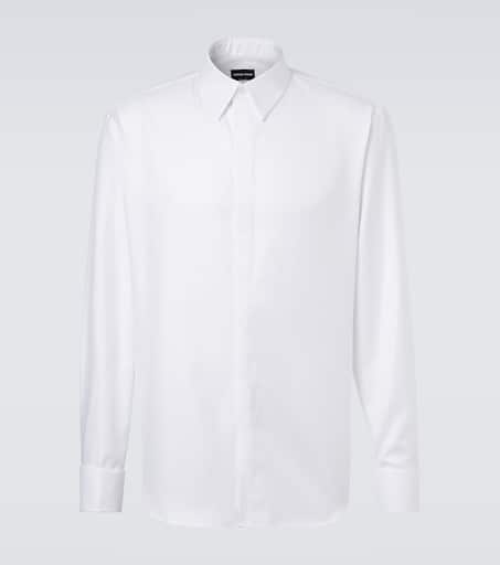 Cotton twill shirt in white - Giorgio Armani | Mytheresa
