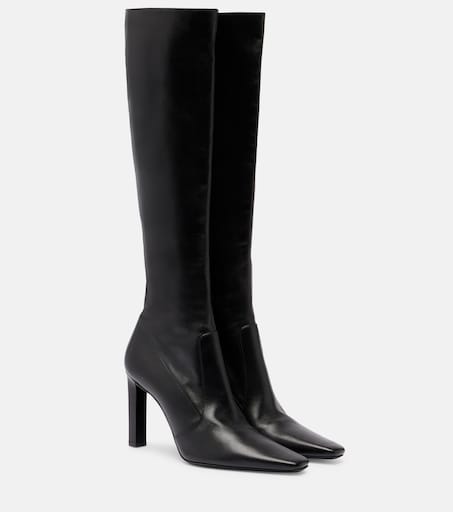 Lambskin Harness Slouchy Knee-High Long Boots