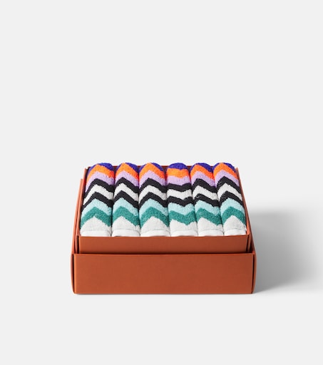 Best set of 6 cotton terry face towels in multicoloured - Missoni | Mytheresa