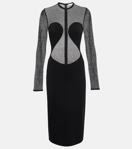 【送料&関税込】Alaia Half Zipped Long-sleeved Mini Dress ALAÏA Long Sleeve Mini Dress in Noir | FWRD