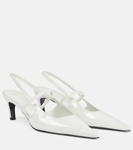 Sharp 50 patent leather slingback pumps in white - Toteme