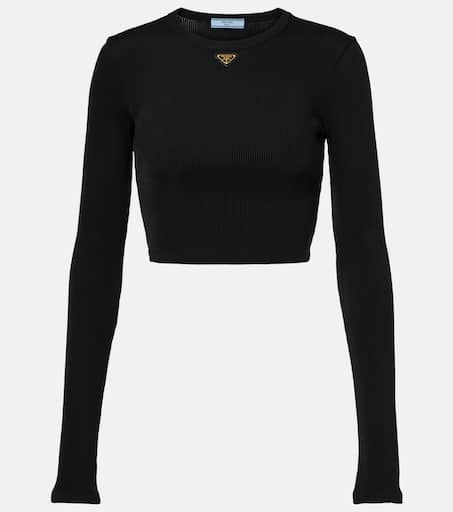 トップス 90s prada long tee (s) black Crop top in black - Prada | Mytheresa