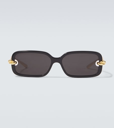 Knot rectangular sunglasses in gold - Bottega Veneta | Mytheresa