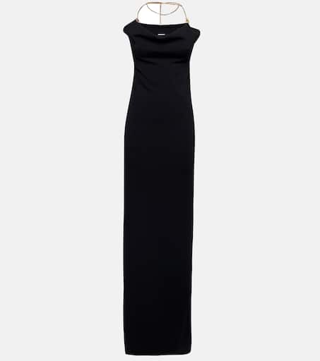 パーティードレス Bottega Veneta Silk Cap Sleeve Belted Gown P00895521.jpg