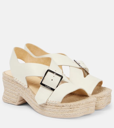 Paula's Ibiza Petal espadrille sandals in white - Loewe