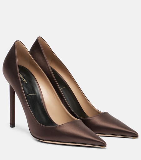 パンプス Tom Ford Dark Brown Leather Pumps Tom Ford Brown Leather Bow Pointed Toe Pumps Size 37 | eBay