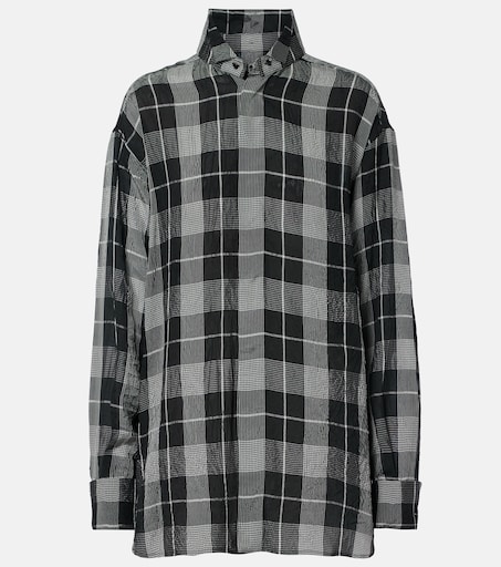 Checked twill shirt in black - Phoebe Philo | Mytheresa Checked twill shirt in black - Phoebe Philo | Mytheresa
