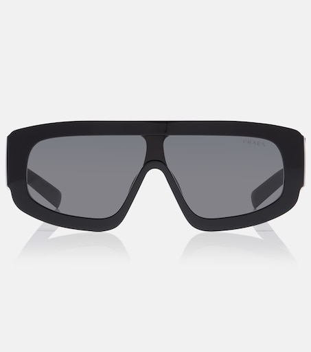 Logo shield sunglasses in black - Prada | Mytheresa
