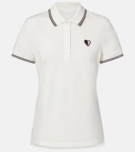 Cotton-blend piqué polo shirt in white - Tory Burch | Mytheresa