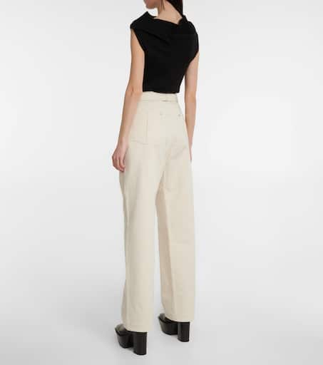 Belted High Rise Wide Leg Jeans in White - Peter Do | Mytheresa