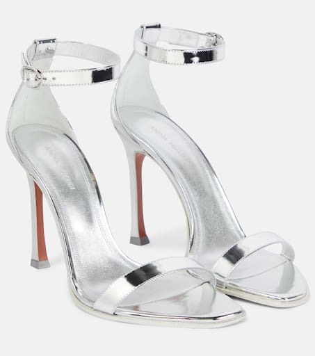 サンダル・ミュール AMINA MUADDI Embellished satin Kim sandals Amina Muaddi Kim 115mm crystal-embellished Sandals | Orange
