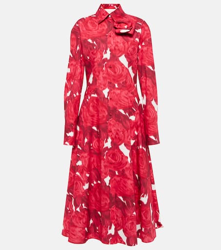 RED VALENTINO★素敵！Floral-print crepe midi dress Crepe Couture floral midi dress in red - Valentino | Mytheresa