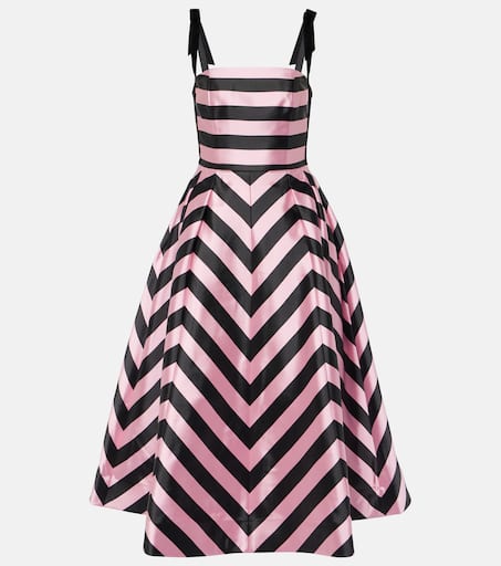 【REBECCA VALLANCE】JOCELYN STRAPLESS GOWN ストライプガウン Jocelyn striped satin gown in multicoloured - Rebecca