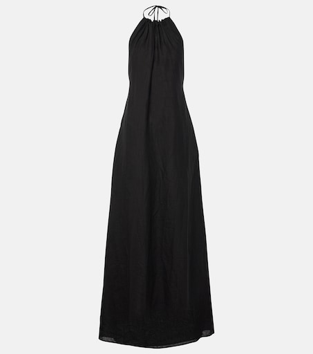 Lelia halterneck linen maxi dress in black - Nili Lotan | Mytheresa