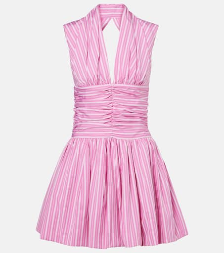 Bloomer striped cotton minidress in pink - Patou | Mytheresa