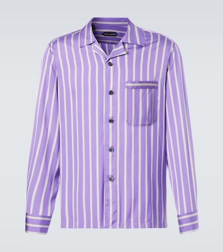 Tom Ford Striped silk jacquard shirt