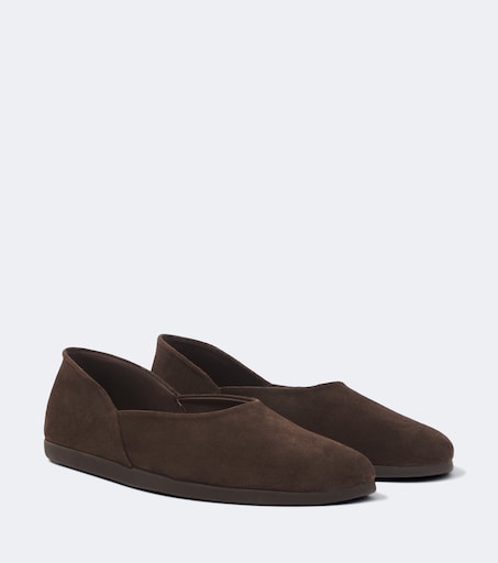 Suede slip-on shoes