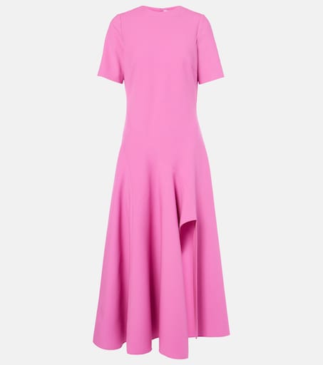 Draped wool-blend midi dress in pink - Oscar De La Renta | Mytheresa