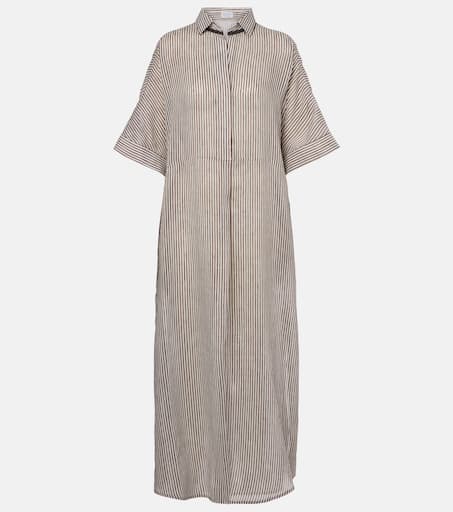 【関税&送料込】Brunello Cucinelli Sleveless Shirt Dress In Brunello Cucinelli Belted Sleeveless Maxi Dress | Neutrals
