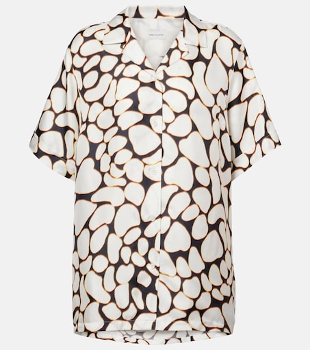 Printed silk shirt in white - Dries Van Noten | Mytheresa