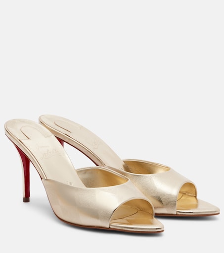 Miss Z metallic leather mules in gold - Christian Louboutin