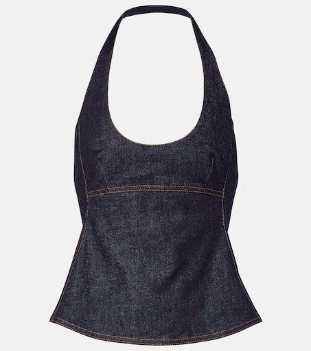 Lavoir de-Nîmes denim halterneck top in blue - Jacquemus | Mytheresa