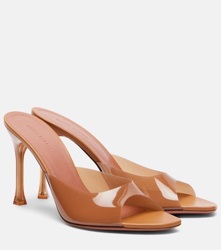 Alexa PVC mules in brown - Amina Muaddi | Mytheresa