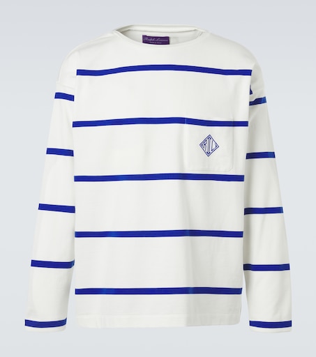 Striped cotton jersey T-shirt in white - Ralph Lauren Purple Label