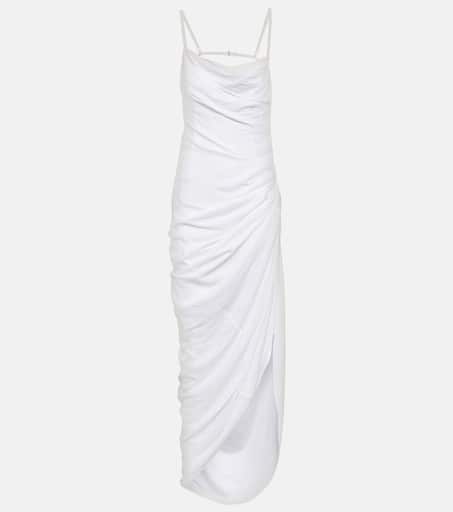 【JACQUEMUS】La Robe Saudade ドレープ ミニドレス - ホワイト La Robe Saudade voile minidress in white - Jacquemus | Mytheresa