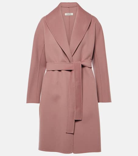 Messi belted virgin wool coat in purple - S Max Mara | Mytheresa