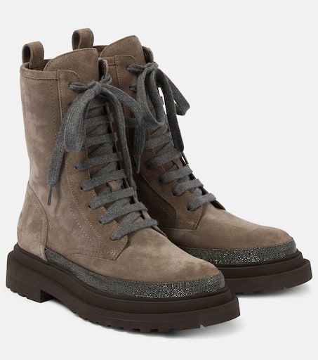 ブーツその他 Brunello Cucinelli Monile Suede Combat Boots Brunello Cucinelli Suede Combat Boots Monile | italist