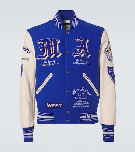 Dream Team appliqué varsity jacket in blue - Amiri | Mytheresa
