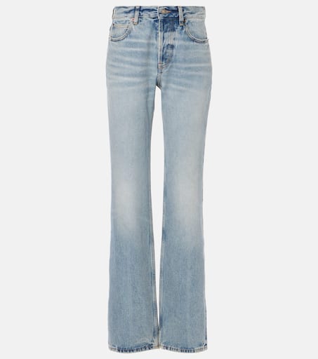 【Saint Laurent】 High-riseストレートジーンズ Nico high-rise straight jeans in blue - Saint Laurent