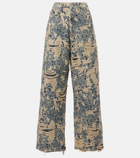 1981 Monogram distressed wide-leg jeans in blue - Acne Studios
