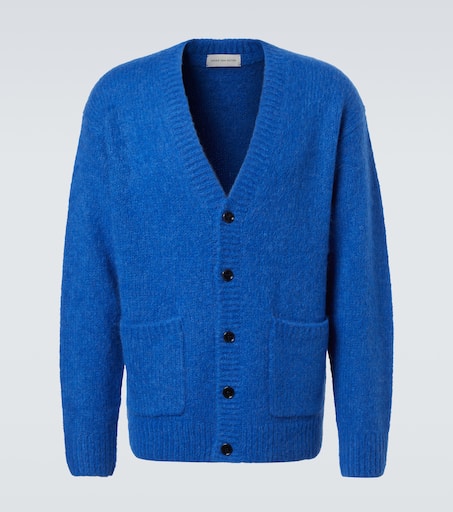 Alpaca and wool-blend cardigan in blue - Dries Van Noten