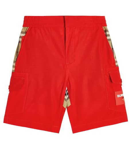 Red burberry best sale shorts