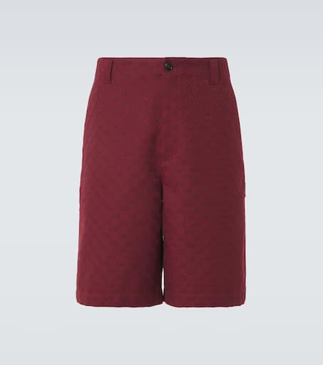 GG Canvas cotton-blend Bermuda shorts in red - Gucci | Mytheresa
