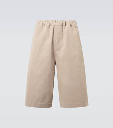 [JILLSTUART]★Tuck Detail Cotton Blend Banding Shorts Boxing cotton-blend shorts in neutrals - Entire Studios