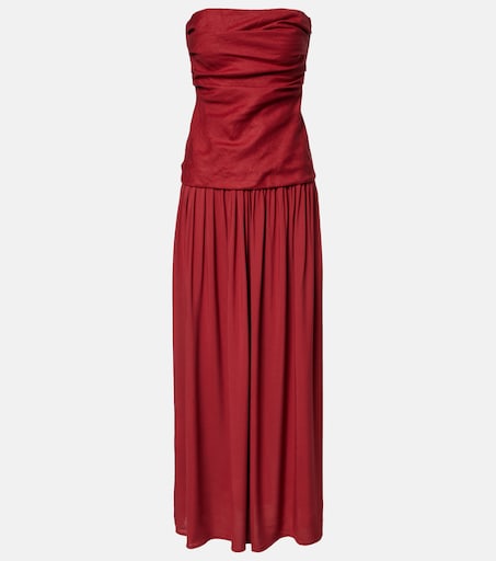 Faithfull Hedy gathered linen maxi dress | Thumbnail 11