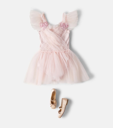 Christian Louboutin Kids 바바렛 크레페 새틴 발레 플랫